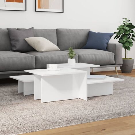 Coffee Tables 2 pcs High Gloss White Engineered Wood vidaXL