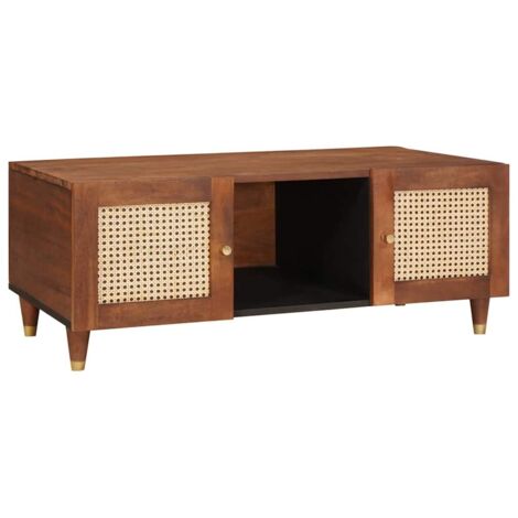 Coffee Tables Brown 100 x 54 x 40 cm Cane and solid mango wood vidaXL