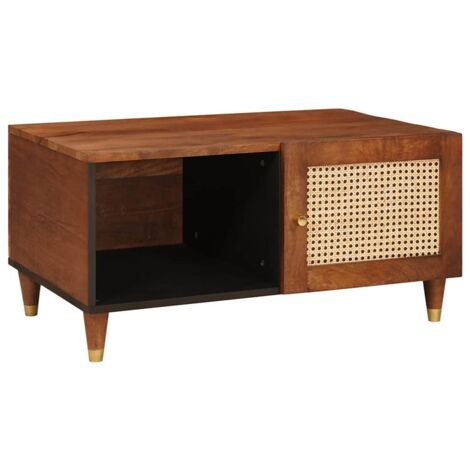 Coffee Tables Brown 80 x 50 x 40 cm Cane and solid mango wood vidaXL