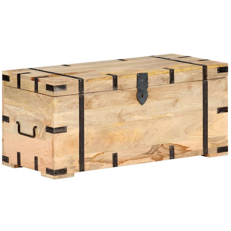 Coffre 90x40x40 cm Bois solide de manguier