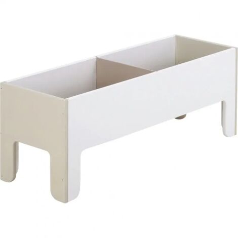 Coffre à jouet beige pour enfant sans visserie 2 cases - TONI 1922