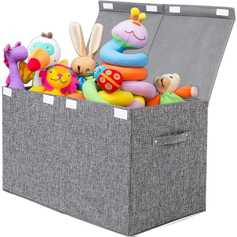 Coffre à Jouet Boîte de Rangement avec Couvercle Pliable avec Poignée Cube Rangement pour Chambre d'enfant Salle de Jeux
