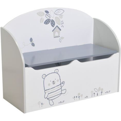 Coffre à jouets contemporain blanc/gris Papyrus