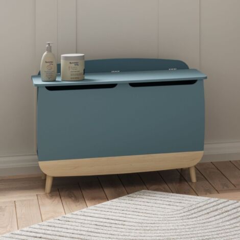 Coffre à jouets en bois bicolore LOUISON bleu