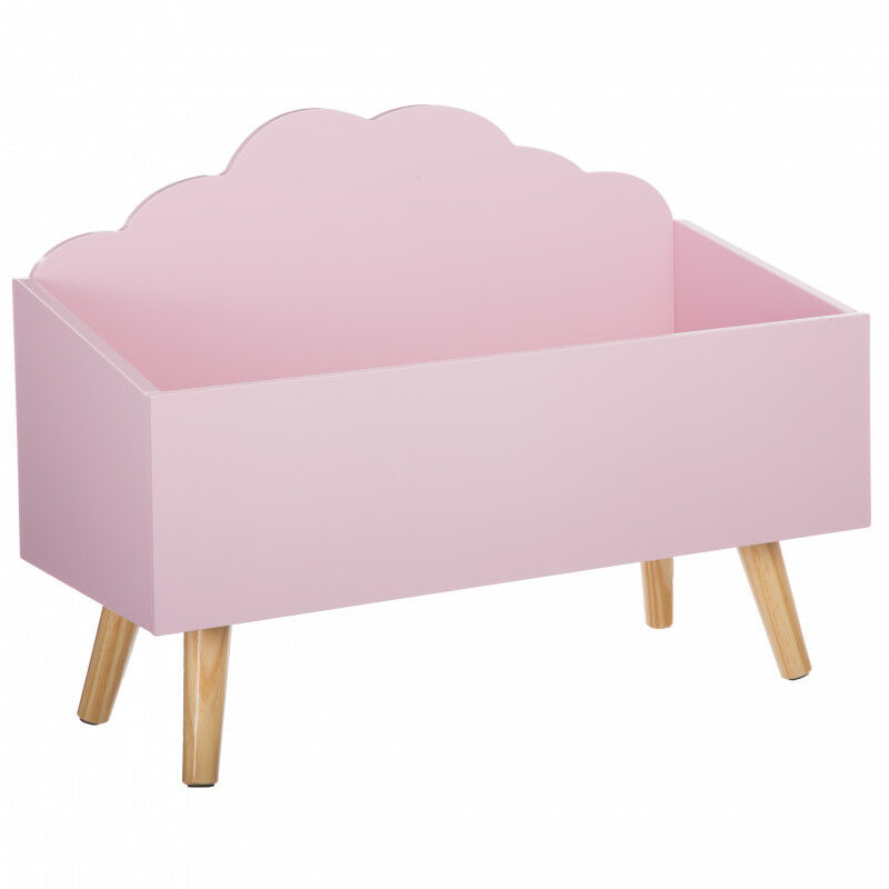 Coffre à jouets en bois Nuage Atmosphera Rose - Rose