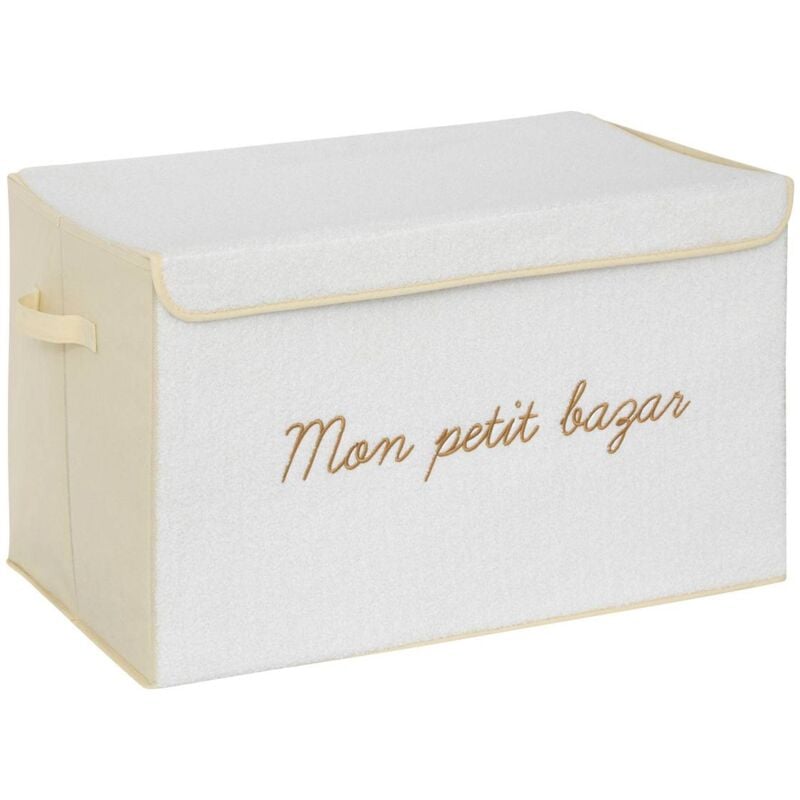 Coffre de rangement enfant Yuma blanc bouclette 36x57cm Atmosphera créateur d'intérieur