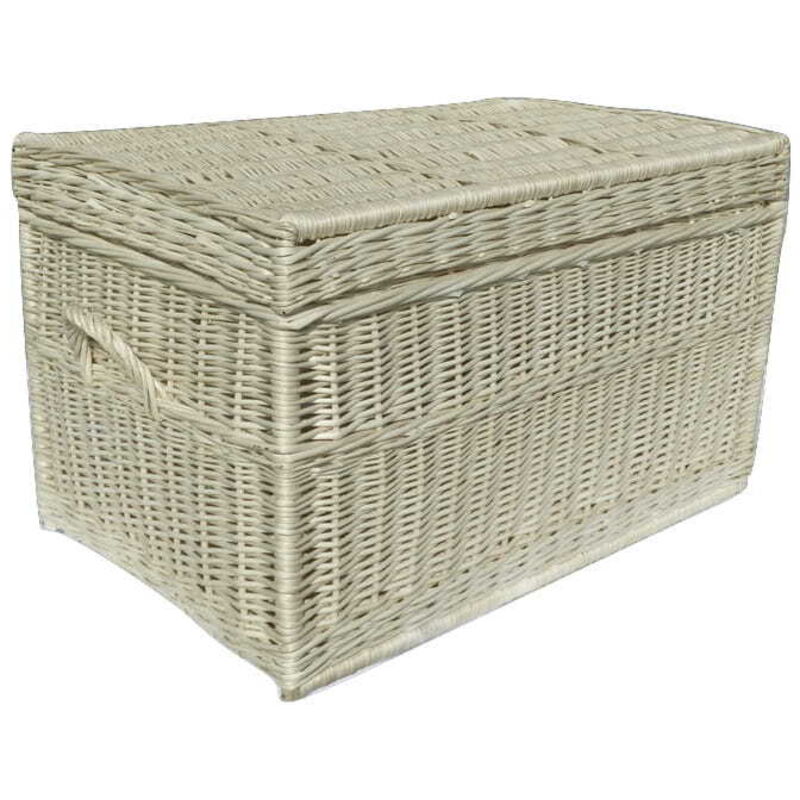Coffre à jouets en osier écru - 70 cm