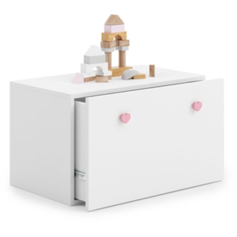 Coffre à jouets Inga - poignée rose