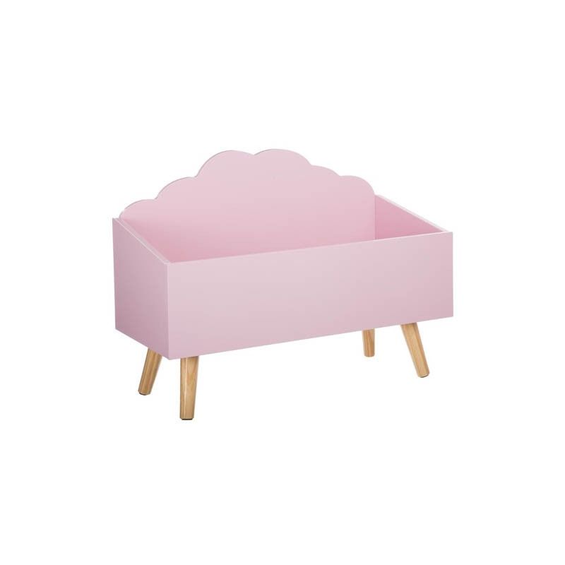 atmosphera - coffre à jouets en bois forme nuage rose for kids