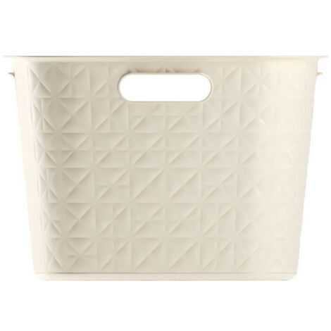 Coffre a Linge - CURVER - Softex - 45L - Plastique recyclé - 59 x 39 x 27 cm - Blanc cassé