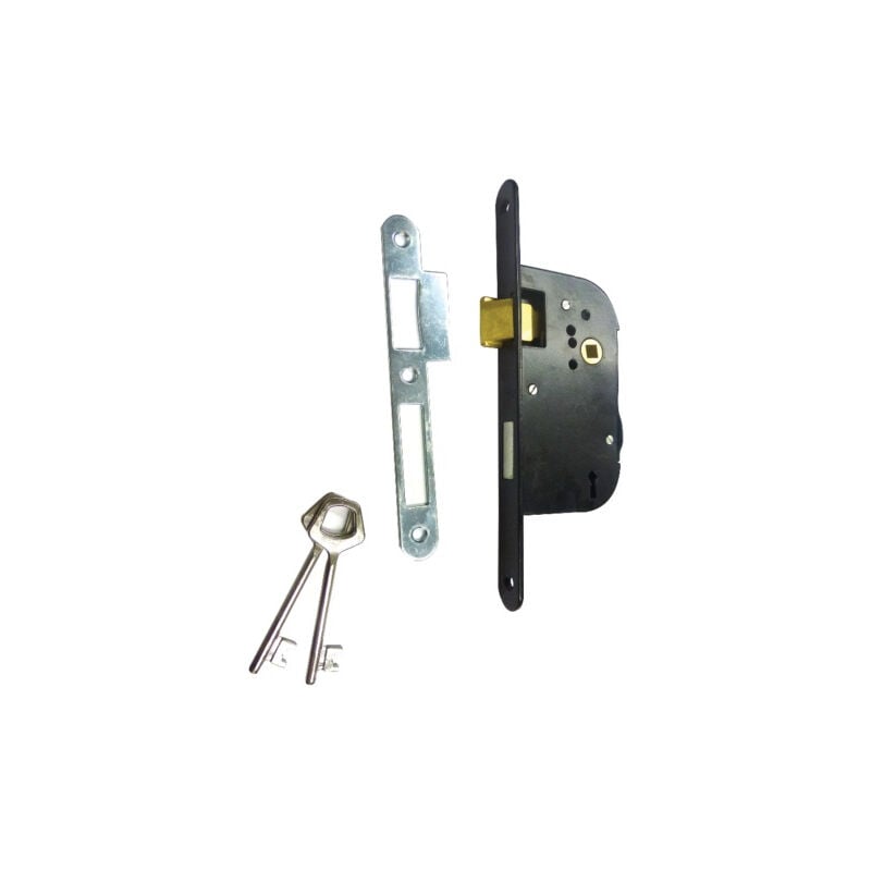 Coffre à mortaiser 4 gorges Clé l Noir JPM axe 50 - avec gâche - 000210-02-11