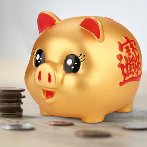Coffre à pièces cochon en plastique mignon pour enfants, tirelire cadeau éducative épargne argent