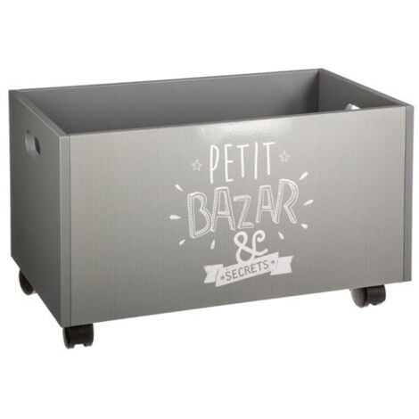 Coffre À Jouets Gris À Roulettes Atmosphera For Kids
