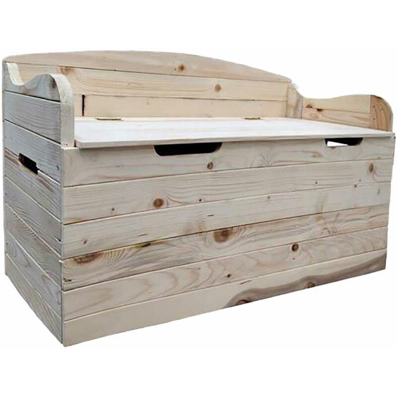Coffre Avec Dossier Cm 100 x 40 x h 60 - Bois Clair