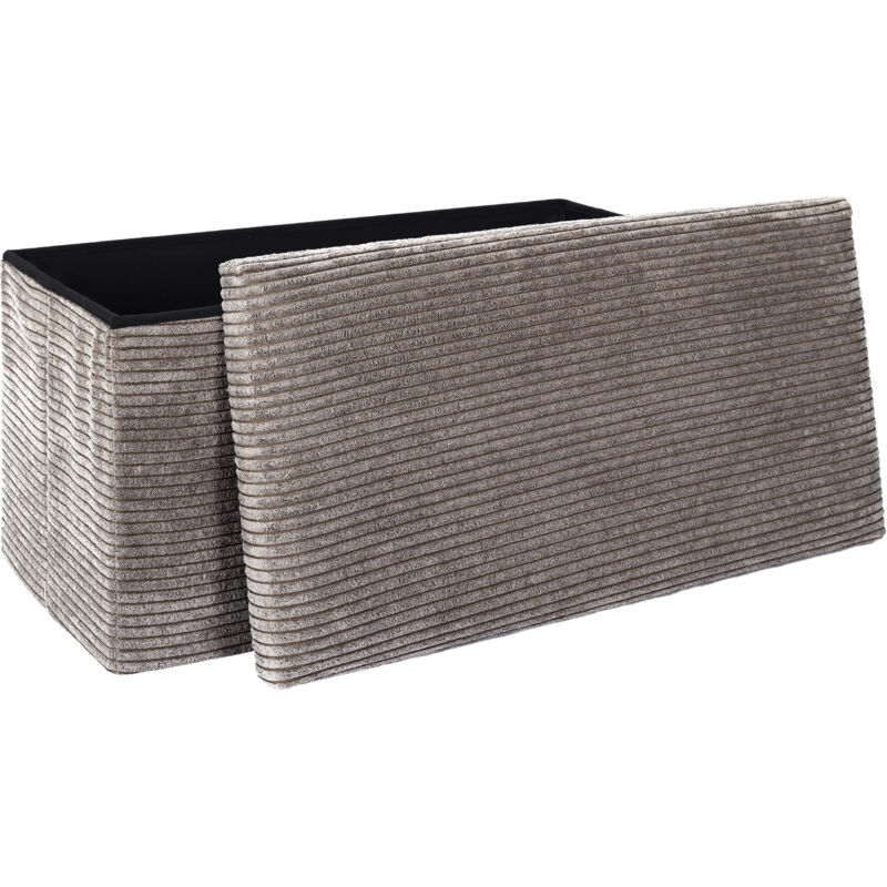 The Home Deco Factory - Coffre banc pliable en velours côtelé Scott The Home Deco Factory - Coffre banc pliable en velours côtelé Scott