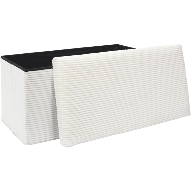 The Home Deco Factory - Coffre banc pliable en velours côtelé Scott The Home Deco Factory - Coffre banc pliable en velours côtelé Scott