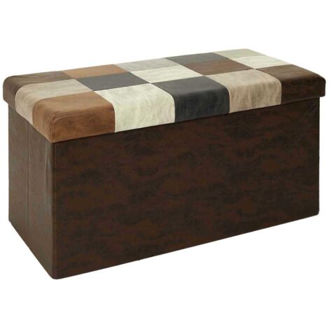Coffre banc pliable en polyuréthane patchwork Helsinki