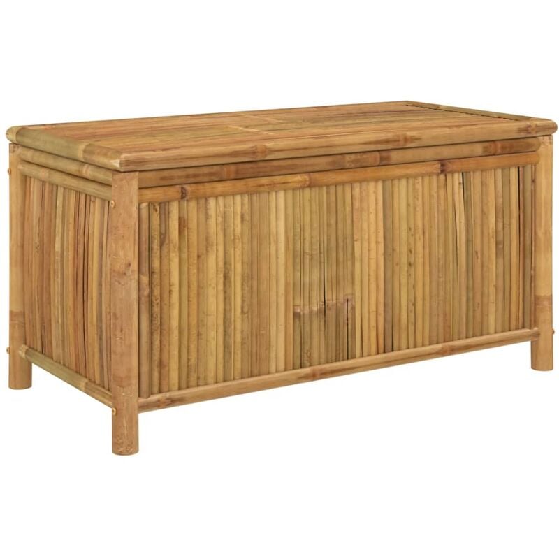 Coffre boîte meuble de jardin rangement 110 x 52 x 55 cm bambou