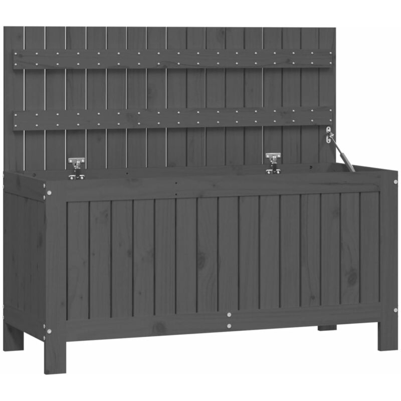 Helloshop26 - Coffre boîte meuble de jardin rangement 115 x 49 x 60 cm bois de pin gris - Bois