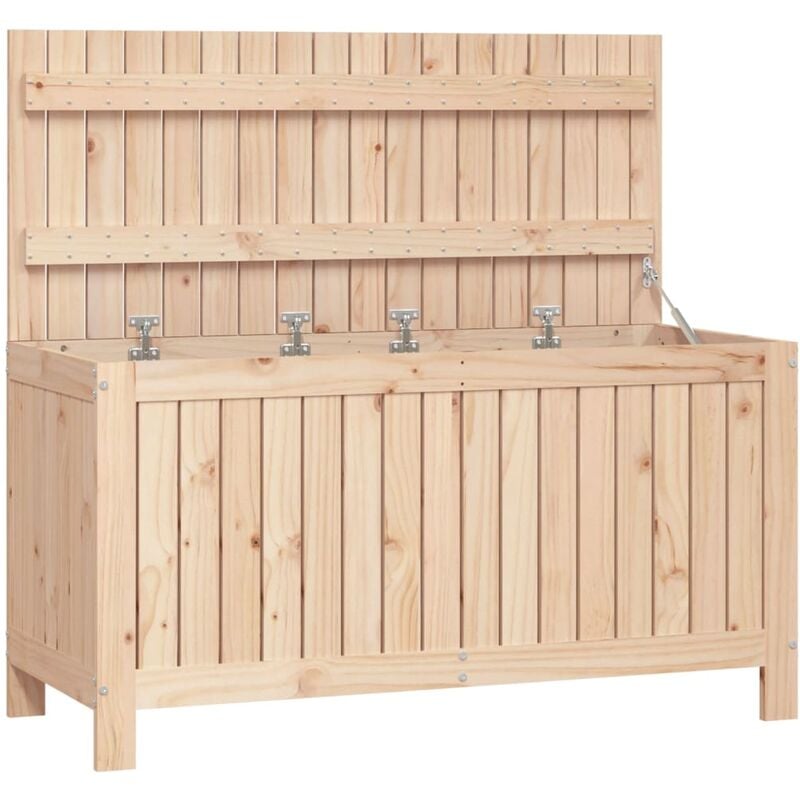 Coffre boîte meuble de jardin rangement 115 x 49 x 60 cm bois massif de pin - Bois