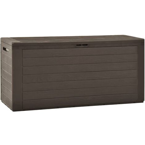 Coffre boîte meuble de jardin rangement 116 x 44 x 55 cm marron