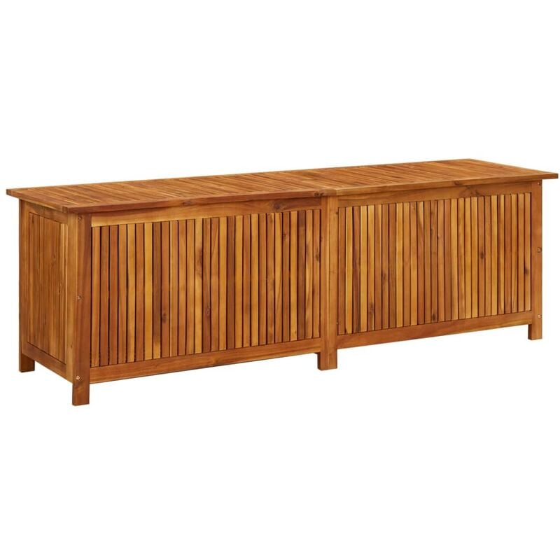 Helloshop26 - Coffre boîte meuble de jardin rangement 175 x 50 x 58 cm bois d'acacia solide - Bois
