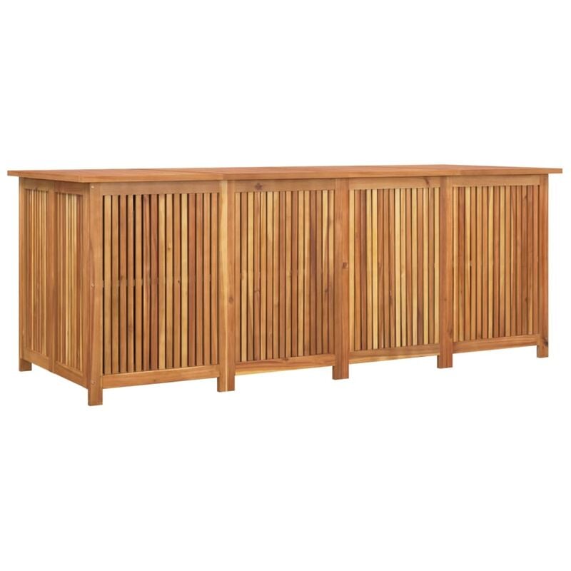 Helloshop26 - Coffre boîte meuble de jardin rangement 200 x 80 x 75 cm bois massif d'acacia