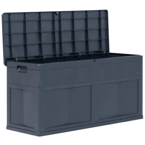 Coffre boîte meuble de jardin rangement 320 l noir