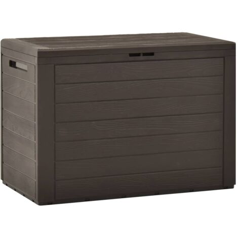 Coffre boîte meuble de jardin rangement 78 x 44 x 55 cm marron