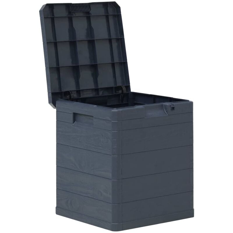 Coffre boîte meuble de jardin rangement 90 litres anthracite