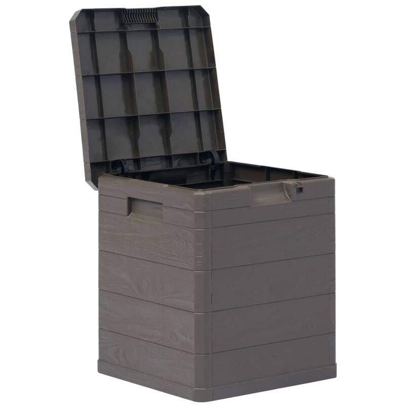 Helloshop26 - Coffre boîte meuble de jardin rangement 90 litres marron - Marron