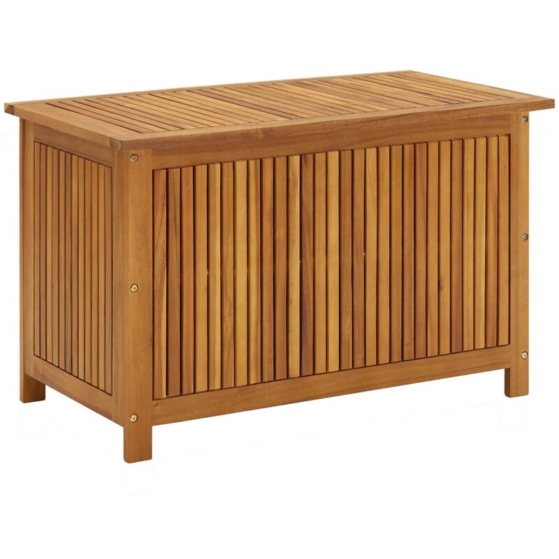 Helloshop26 - Coffre boîte meuble de jardin rangement 90 x 50 x 58 cm bois d'acacia solide - Bois