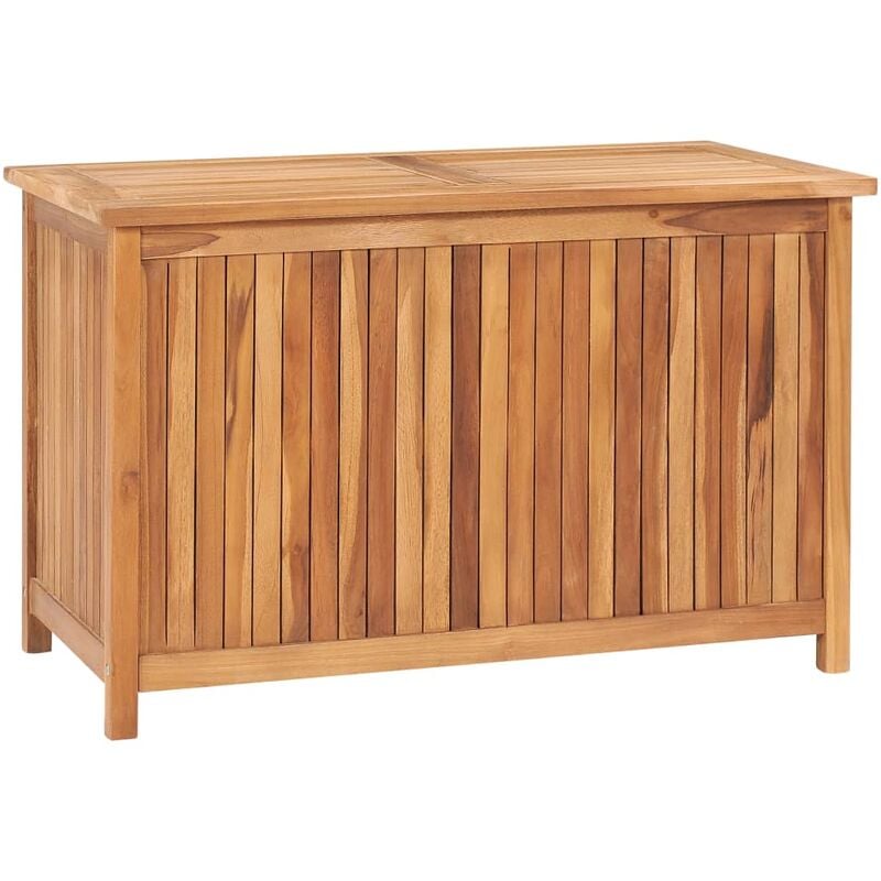 Helloshop26 - Coffre boîte meuble de jardin rangement 90 x 50 x 58 cm bois de teck solide - Bois