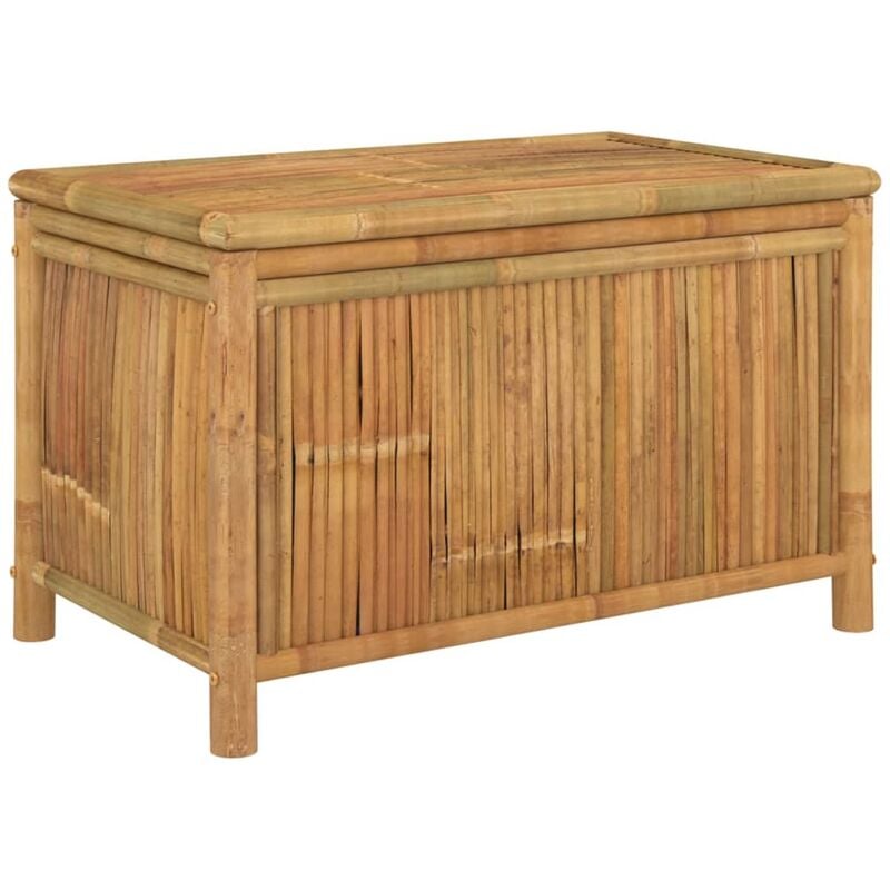 Helloshop26 - Coffre boîte meuble de jardin rangement 90 x 52 x 55 cm bambou - Marron