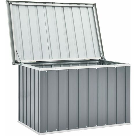 Coffre boîte meuble de jardin rangement gris 109 x 67 x 65 cm