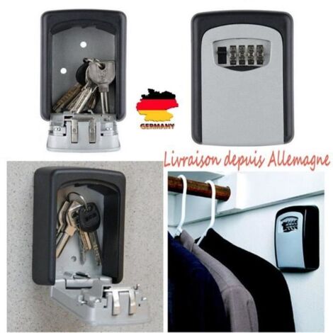 Coffre clé mural - Marque - Modèle - Serrure à combinaison de 4 chiffres - Gris et noir - Alliage de zinc