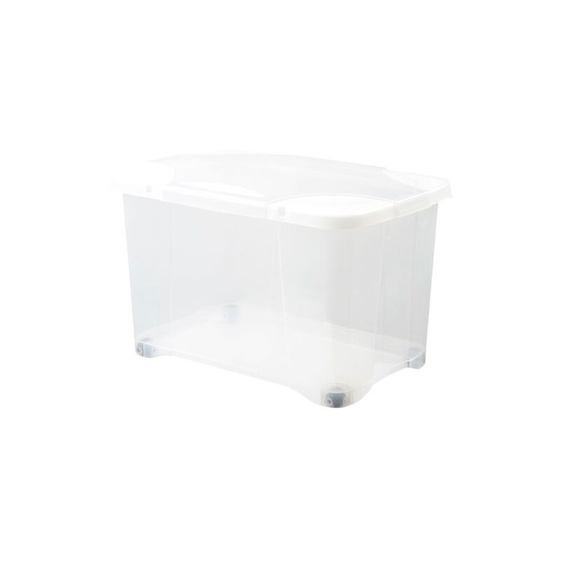 EDA - Coffre Clip box 40l naturel avec roulettes