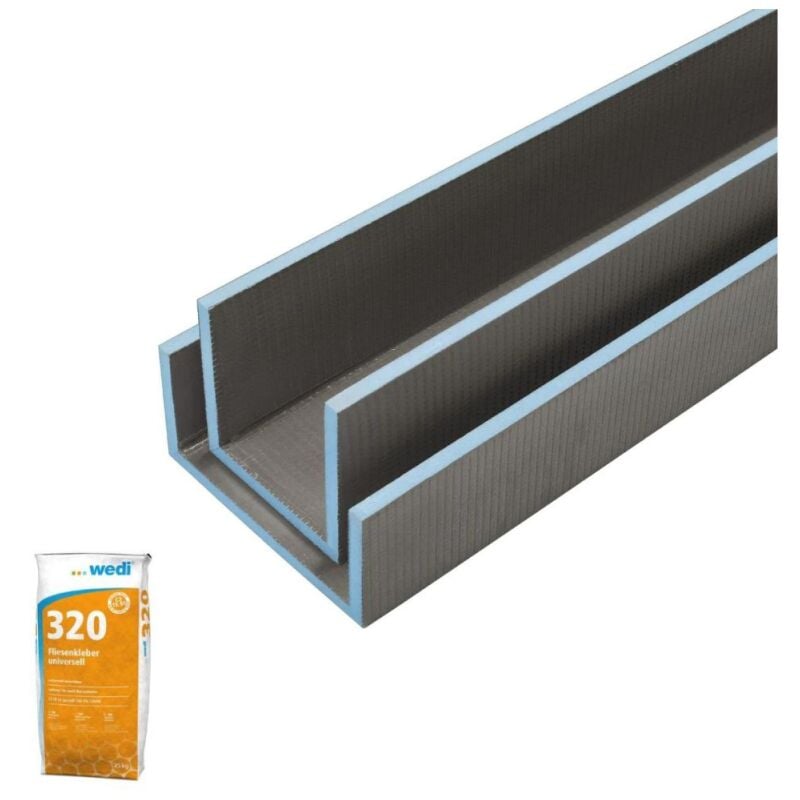 Wedi - Coffre d'habillage Mensolo u 260 x 20 x 20 cm + Colle 320