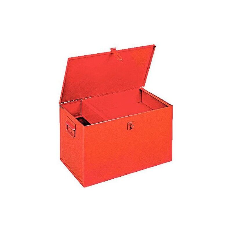 Pierre Henry - Coffre de Chantier avec Plateau Amovible snor Métal Rouge 50x35x35cm - SN05