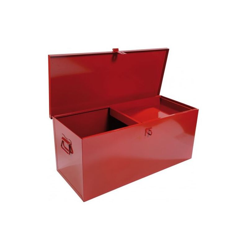 Coffre de Chantier Métallique Avec Plateau Amovible SAM Rouge 800x350x350mm SAM 517-PCV