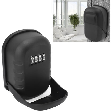 [Coffre de clés] Boîte de sécurité murale à code étanche pour clés de maison (Aluminium, Noir mat, 5 clés)
