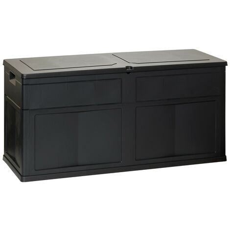 Coffre de Jardin 320 L TOOMAX 119 X 46 X 60 cm Noir Resine Anti UV Haute résistance gel et intempéries - Noir