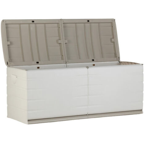Coffre de jardin en résine 450L étanche – Dimensions 153 x 61 x 53 cm – Ultra résistant avec roulettes et poignées – Plastiken