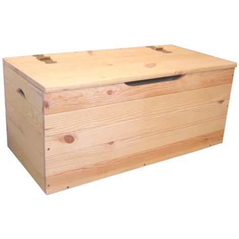 Coffre de jardin en bois de sapin naturel poli 73x35x33 cm – Coffre rectangulaire pour rangement esthétique – Usage intérieur et extérieur - 75x35x33h