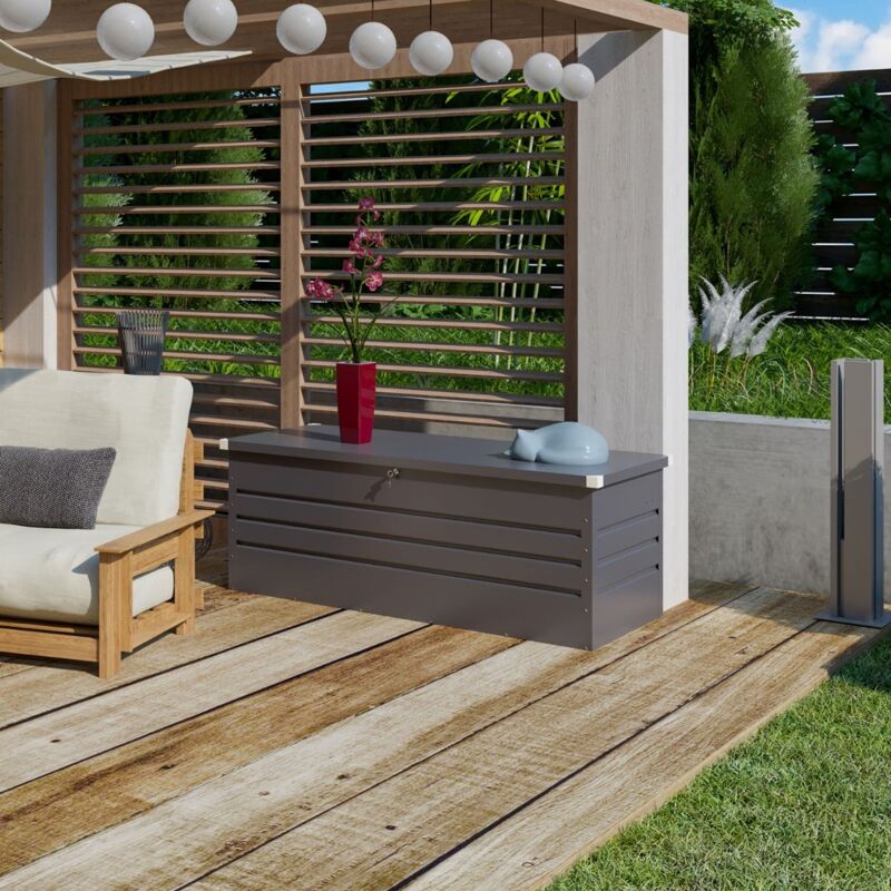 Coffre de jardin métal anthracite 700 l