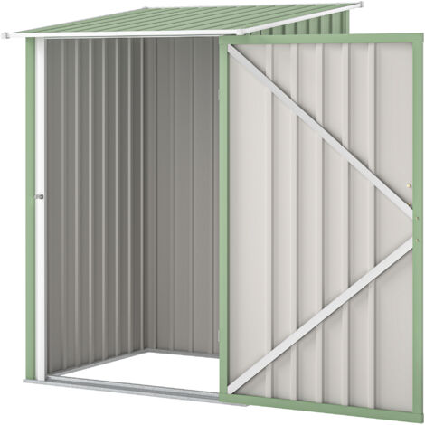 Coffre de Jardin pour Outils en Acier Galvanisé avec Porte, 100x104x160 cm, Vert Clair