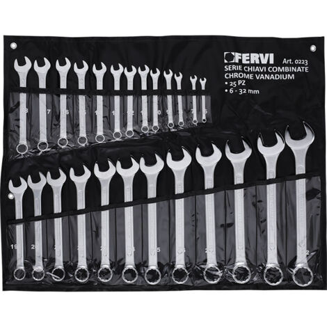 Jeu 25 Clés Mixtes 6-32mm - Chrome Vanadium - Trousse Enroulable