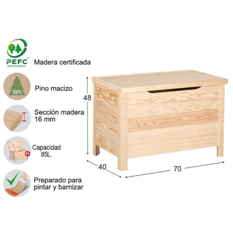 Coffre De Pin 70x48x40cm Astigarraga