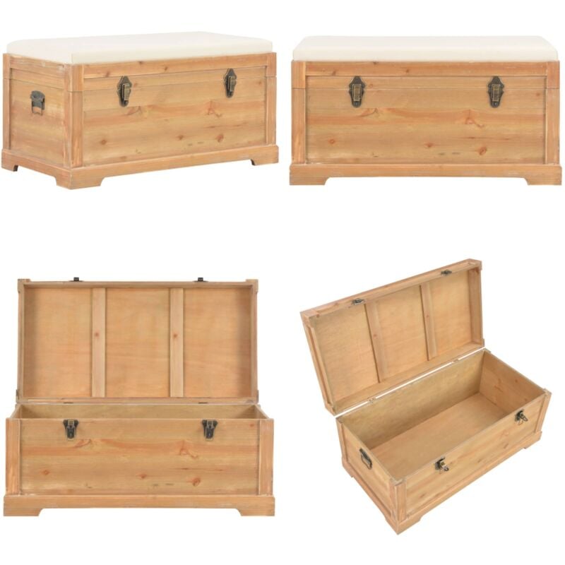 Vidaxl - Coffre de rangement avec coussin 80x40x40 cm mdf - coffre de rangement - coffres de rangement - Home & Living - Brun