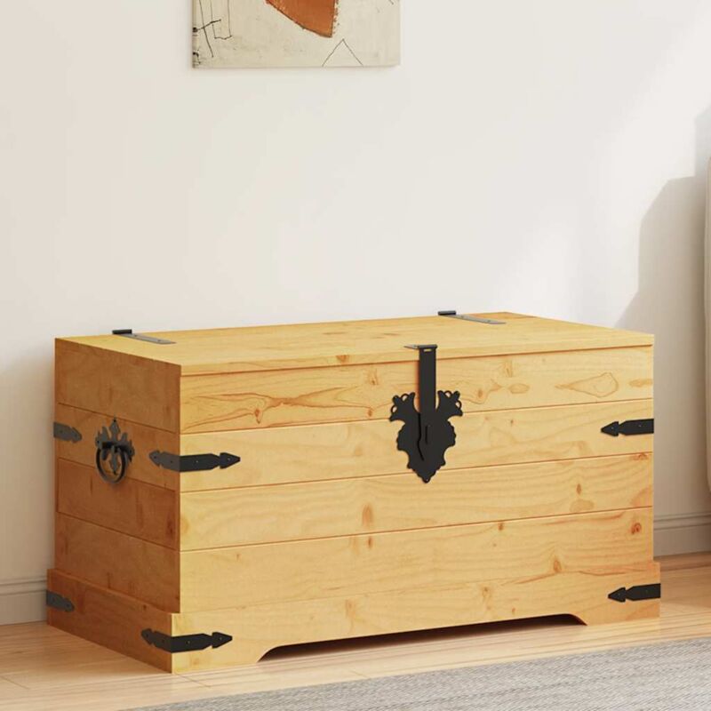 Coffre de rangement, Banc de rangement, Boîte de rangement Pin mexicain Gamme Corona 91x49,5x47 cm design in